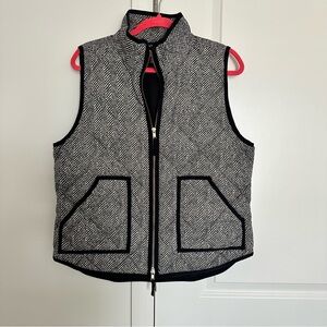 J. Crew Black and White Herringbone Vest